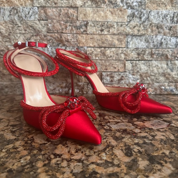 MACH & MACH Double-Bow Crystal-Embellished Pumps - Picture 7 of 14